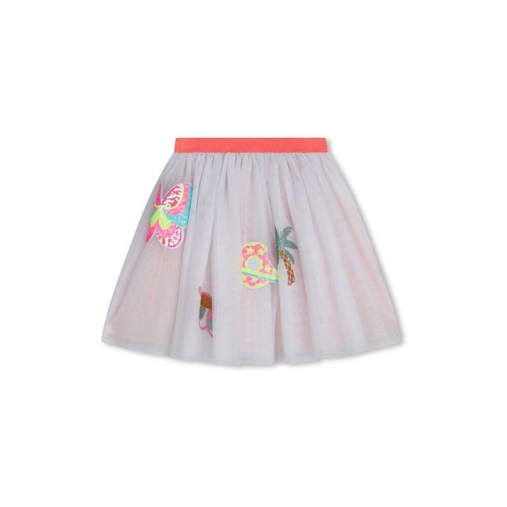 Billieblush Girls  Sequin Graphic Skirt, White